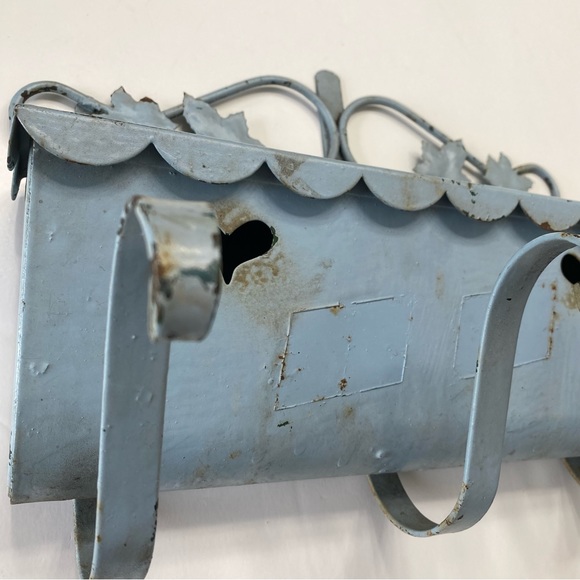 Vintage Rustic Metal Wall Mailbox with Cut Out Hearts - Picture 5 of 12